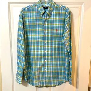 Ralf Lauren Men's Blue‎ Plaid Shirt